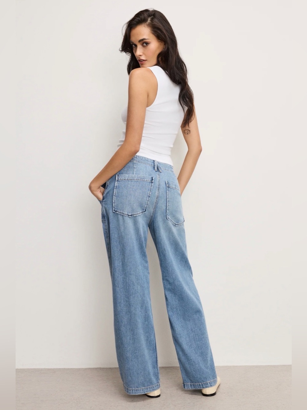 NWT Good American Lite Linen Denim Pants Size 12 - Picture 6 of 12